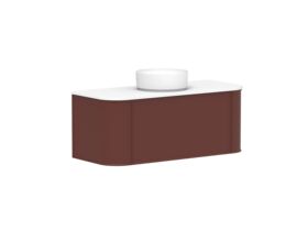 Supporting Image 2 - Kado Era Double Curve All Drawer 1200mm Wall Hung Vanity with Centre Basin 20mm Top Red Marble
