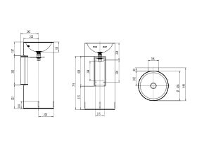 Alape Circa Freestanding Basin 400mm White (Wall Attached)