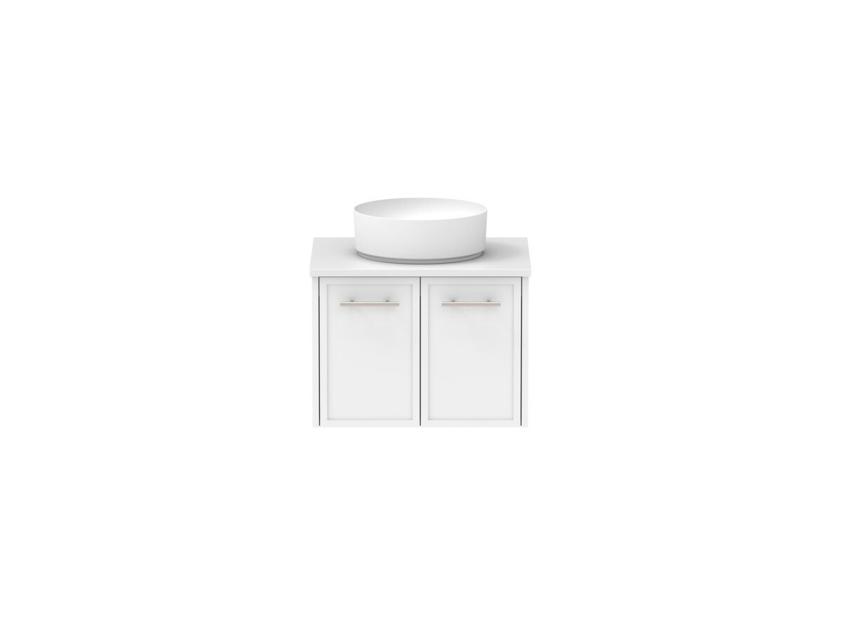 Supporting Image - Kado Lux All Door 600mm Wall Hung Vanity Centre Basin 20mm - White Shaker Front
