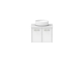 Supporting Image - Kado Lux All Door 600mm Wall Hung Vanity Centre Basin 20mm - White Shaker Front