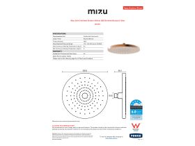 Specification Sheet - Mizu Drift Overhead Shower 250mm ABS Brushed Bronze (5 Star)