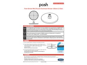 Installation Instructions - Posh Bristol MK2 Round Overhead Shower 180mm (3 Star)