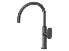 Hero - Mizu Soothe MK2 Gooseneck Sink Mixer Curved Brushed Gunmetal (5 Star)