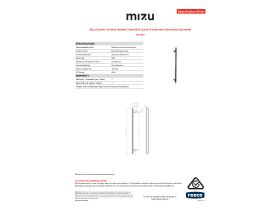 Specification Sheet - Mizu Soothe Vertical Heated Towel Rail (Less Transformer) Brushed Gunmetal