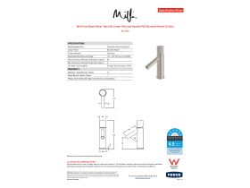 Specification Sheet - Milli Pure Basin Mixer Tap with Linear Textured Handle PVD Brushed Nickel (6 Star)