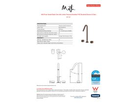 Specification Sheet - Milli Pure Vessel Basin Set with Linear Textured Handles PVD Brushed Bronze (5 Star)