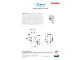 Specification Sheet - Roca Atlas Shower Mixer Tap Chrome