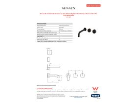 Specification Sheet - Sussex Pure Wall Bath Hostess System 200mm Right Hand with Cirque Textured Handles PVD Matte Black