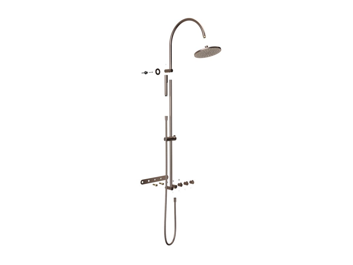 Hero - Faucet Strommen Vara Fin Wall Set with Twin Rail Shower Tap System Trimset Armada Bronze (3 Star) Lead Free
