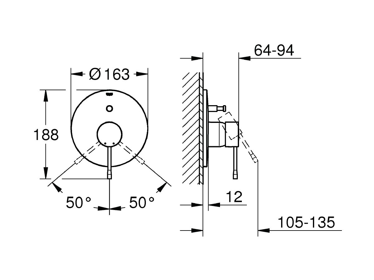 GROHE Essence New Shower / Bath Mixer Tap with Diverter Brushed Nickel