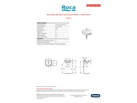 Specification Sheet - Roca Debba Wall Basin with Fixing Kit 400mm 1 Taphole White