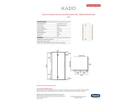 Specification Sheet - Kado Lux Frameless Enclosure with Wall Channel 1000 x 1000mm Brushed Bronze