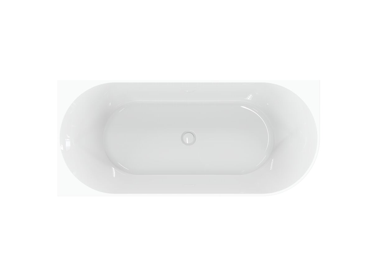 Supporting Image - Posh Solus Back to Corner Freestanding Bath 1700mm Left Corner with Overflow Gloss White - Top View
