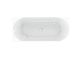 Supporting Image - Posh Solus Back to Corner Freestanding Bath 1700mm Left Corner with Overflow Gloss White - Top View