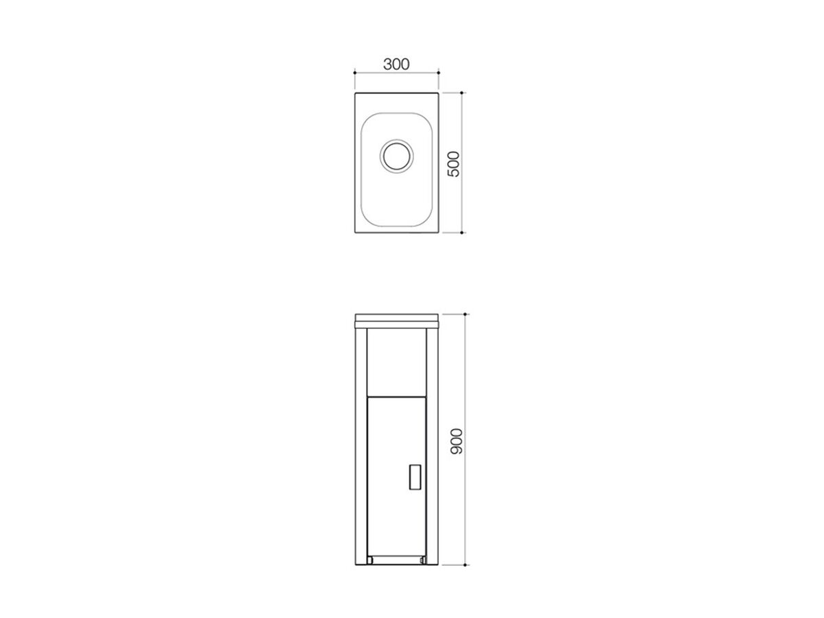 Clark Utility Mini 16.5 Litre Laundry Tub & Cabinet Compact White