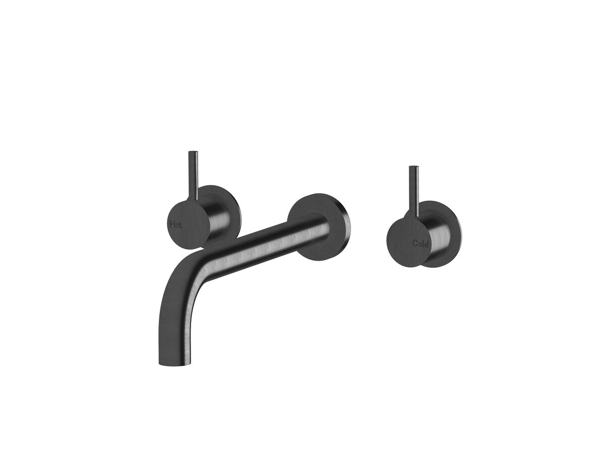Sussex Scala 25 Wall Basin Set Curved 250mm LUX PVD Brushed Smoked Gunmetal (6 Star)