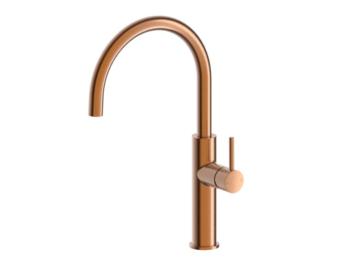 Hero - Mizu Drift Gooseneck Sink Mixer Curve Brushed Bronze (5 Star) Lead Free