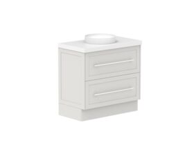 Supporting Image - Kado Lux 900mm All Drawer Floor Mounted Vanity Unit 2 Drawers Single Centre Vanity 50mm Top
