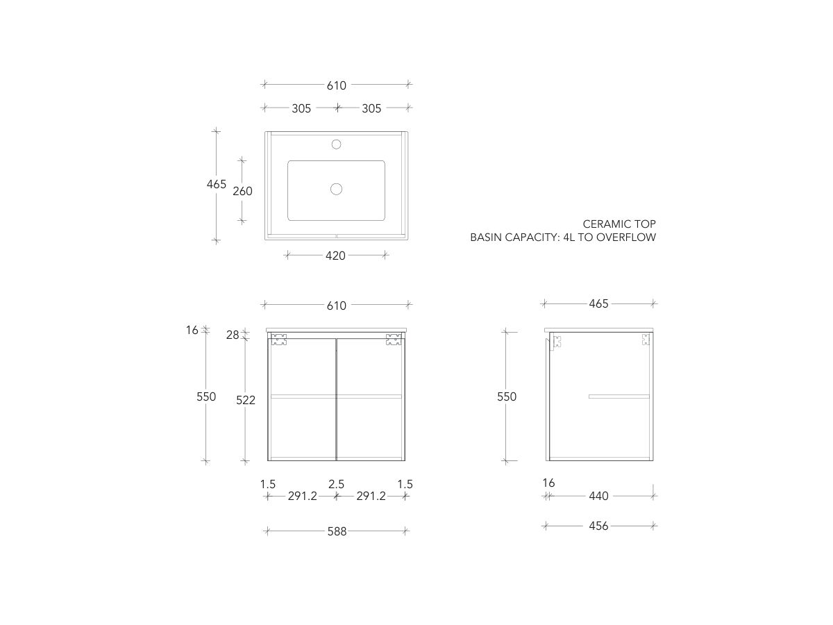 Posh Domaine Conventional 600 Wall Hung Ceramic