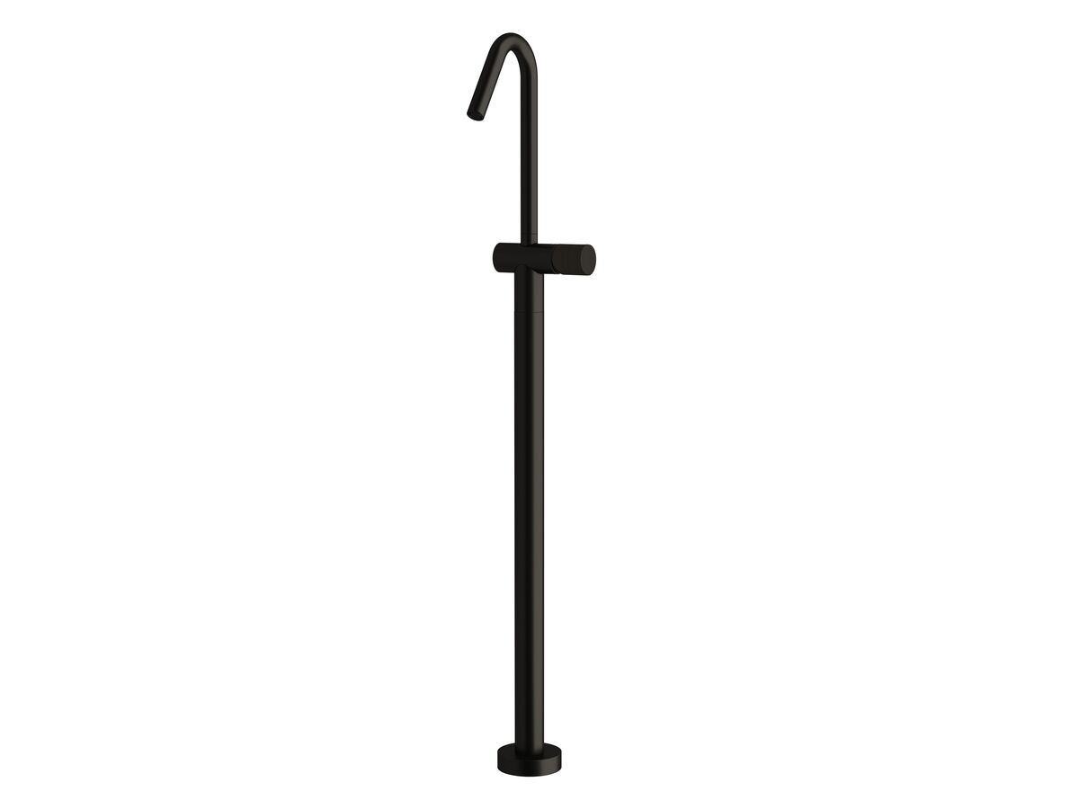 Sussex Pure Floor Mounted Bath Mixer Tap with Cirque Textured Handle PVD Matte Black