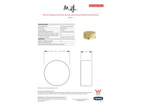 Specification Sheet - Milli Pure Progressive Hob Mixer Tap with Linear Textured Handle PVD Brushed Gold