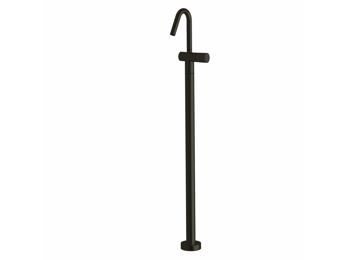 Sussex Pure Floor Mounted Basin Mixer Tap with Cirque Textured Handle PVD Matte Black (5 Star)