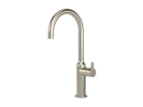 Hero - Faucet Strommen Vara Fin Gooseneck Basin Mixer Tap Brushed Nickel (6 Star) Lead Free