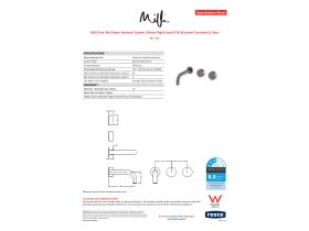 Specification Sheet - Milli Pure Wall Basin Hostess System 160mm Right Hand PVD Brushed Gunmetal (3 Star)