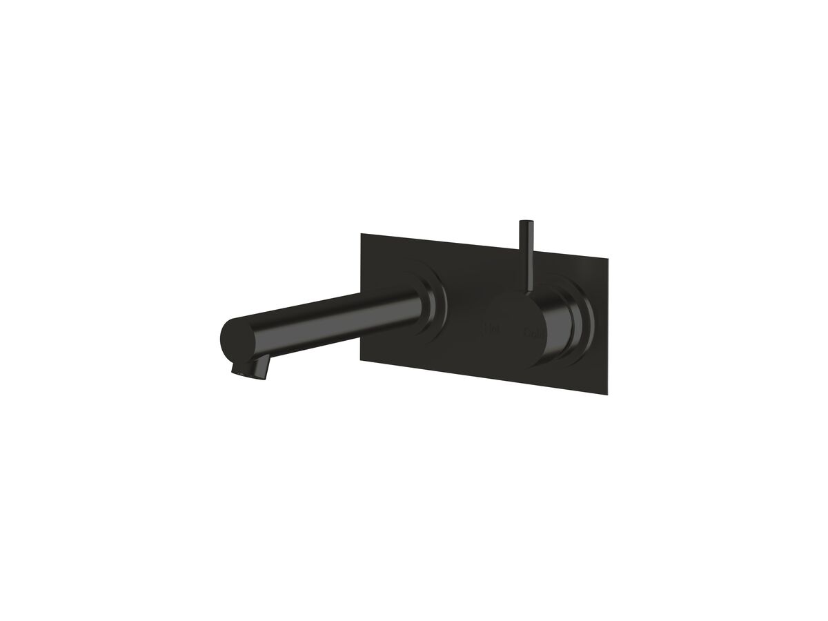 Sussex Scala Straight Wall Basin Mixer Tap System Right Hand Mixer Tap 160mm Outlet LUX PVD Matte Opium Black (6 Star)