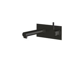 Sussex Scala Straight Wall Basin Mixer Tap System Right Hand Mixer Tap 160mm Outlet LUX PVD Matte Opium Black (6 Star)
