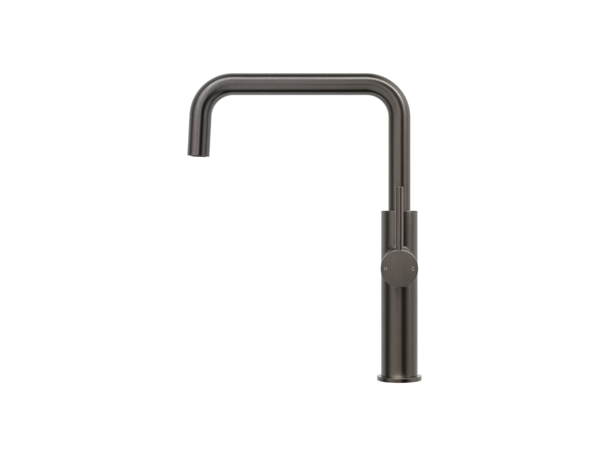 Mizu Drift Gooseneck Sink Mixer Tap Square Brushed Gunmetal (5 Star)