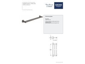 Technical Guide - GROHE Essentials Accessories Double Towel Rail 600mm Hard Graphite