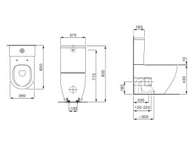 LAUFEN Pro A Rimless Close Coupled Back to Wall Toilet Suite Back Inlet with Soft Close Seat White (4 Star)