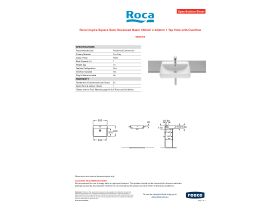 Specification Sheet - Roca Inspira Square Semi Recessed Basin 550mm x 420mm 1 Tap Hole with Overflow