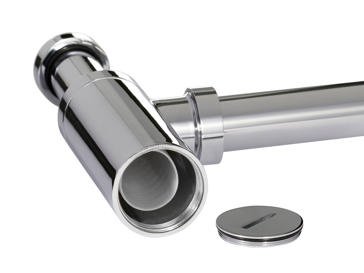 Mizu Drift Bottle Trap with Removable Base Chrome
