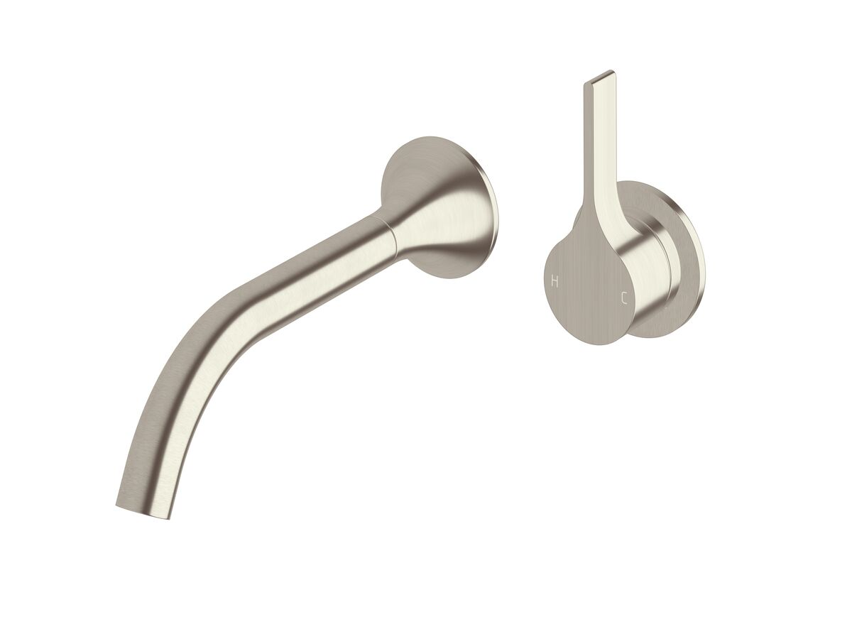 Sussex Oria Wall Bath Mixer Outlet System 215mm PVD Brushed Nickel