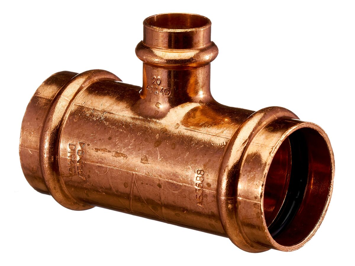 >B< Press Water Reducing Tee 40mm x 40mm x 20mm