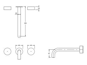 Sussex Pure Bath Set 250mm