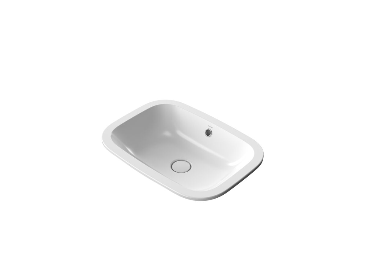 Hero - Caroma Forma II 550mm Under Counter Basin No Taphole with Overflow Gloss White