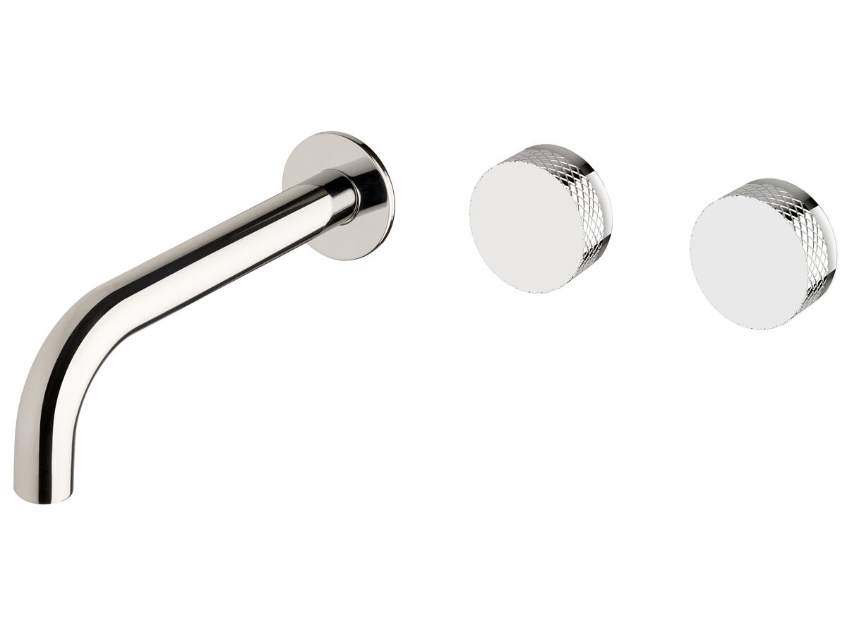 Sussex Pure Wall Basin Hostess System 200mm Right Hand with Diamond Textured Handles Chrome (3 Star)