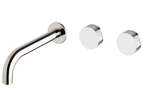 Sussex Pure Wall Basin Hostess System 200mm Right Hand with Diamond Textured Handles Chrome (3 Star)