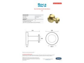 Specification Sheet - Roca Ona Robe Hook Brushed Brass