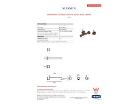 Specification Sheet - Scala Wall Bath Set Straight 250mm PVD Brushed Bronze Lead Free