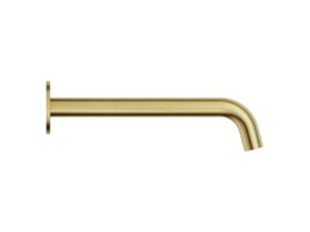 Supporting Image - Mizu Drift Wall Basin/Bath Outlet Curve Spout 250mm Brushed Brass (6 Star) Lead Free - Side