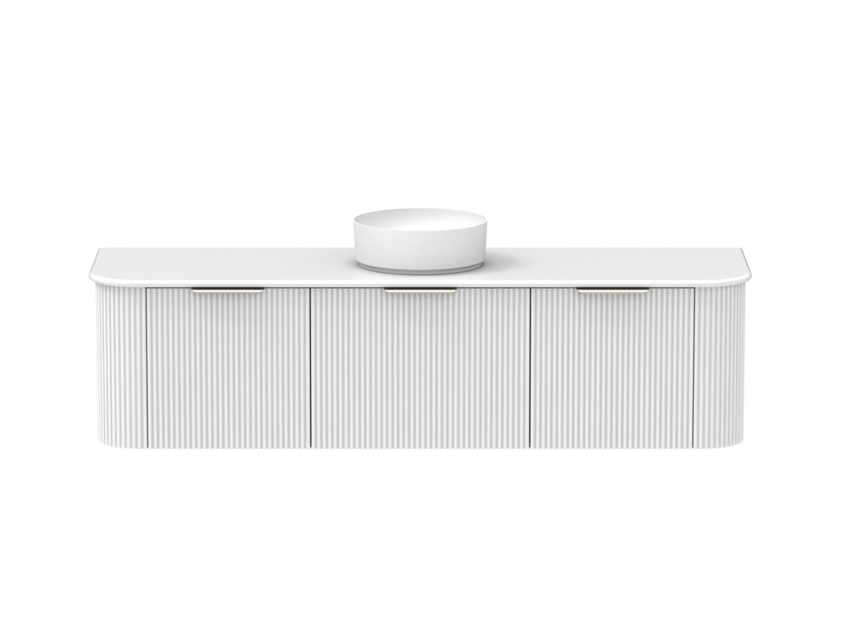 Supporting Image - Kado Neue Fluted Double Curve All Drawer 1800 Wall Hung Vanity with Centre Basin 20mm Ultra White