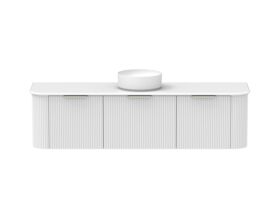 Supporting Image - Kado Neue Fluted Double Curve All Drawer 1800 Wall Hung Vanity with Centre Basin 20mm Ultra White