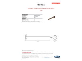Specification Sheet - Sussex Scala Towel Bar 400mm LUX PVD Brushed Rare Bronze
