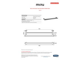 Specification Sheet - Mizu Drift Double Towel Rail 600mm Matte Black