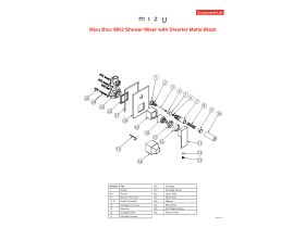 Component Listing - Mizu Bloc MK2 Shower Mixer Tap with Diverter Matte Black