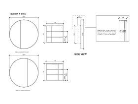 ISSY Halo 1200mm Mirror with Shaving Cabinet (Recessed)